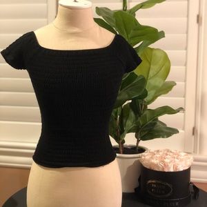 Brandy Melville Off the Shoulder Ruched Crop Top